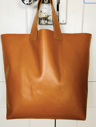 Cabas cuir camel