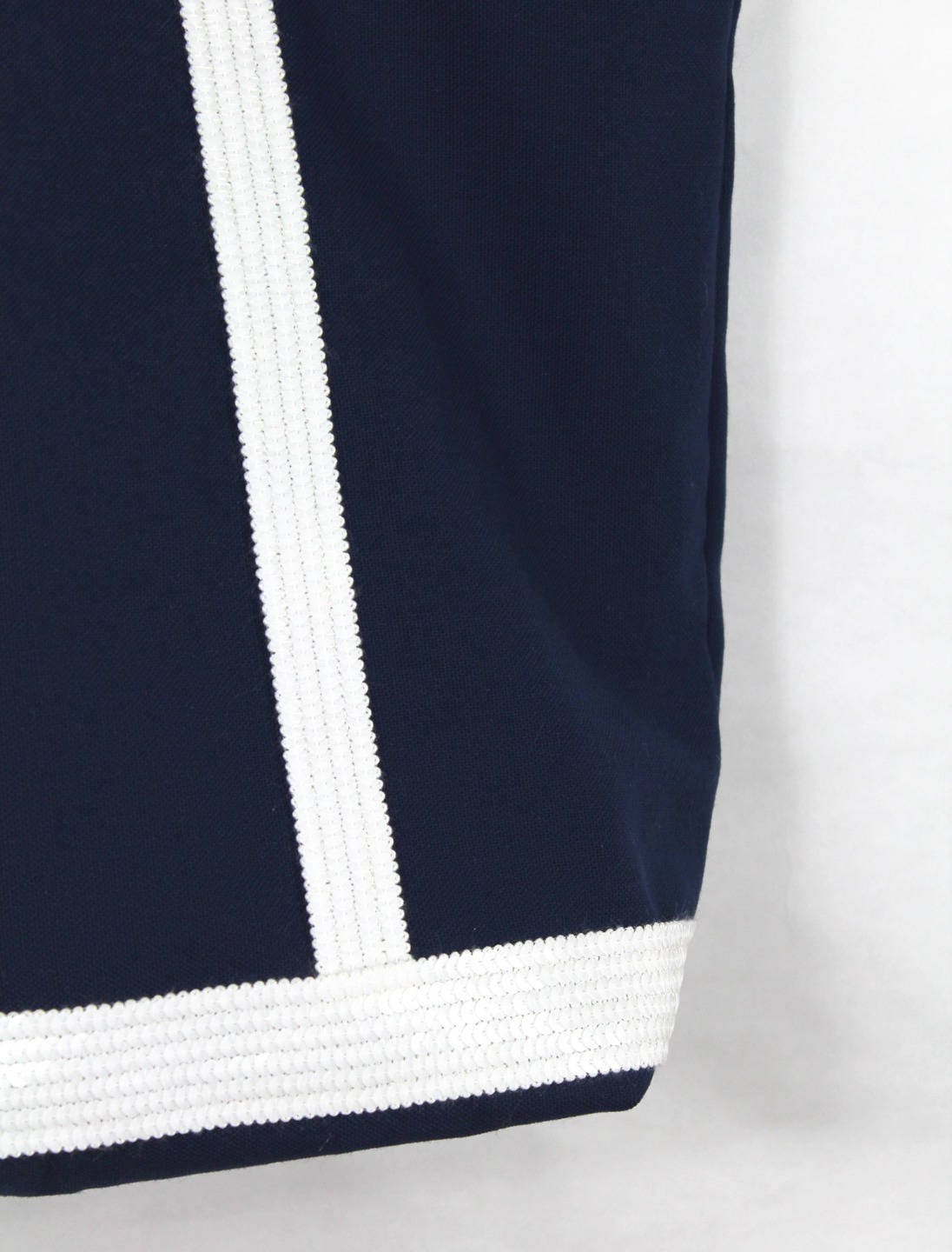 Cabas toile de coton bleu marine et paillettes blanches