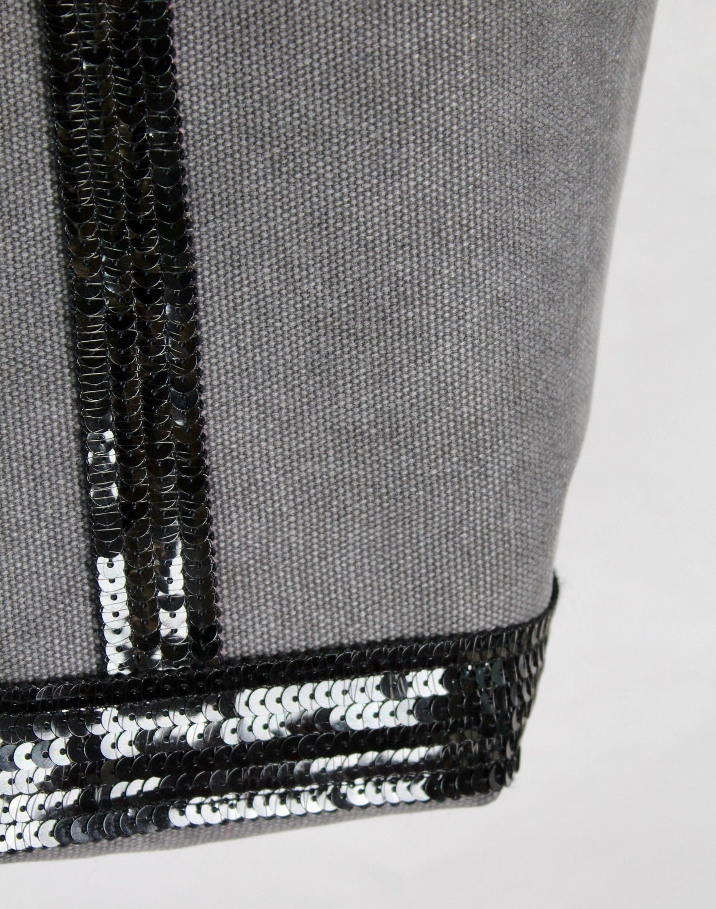 Tote bag gris - sac cabas toile de coton gris - cabas sequins argent - cabas infirmière