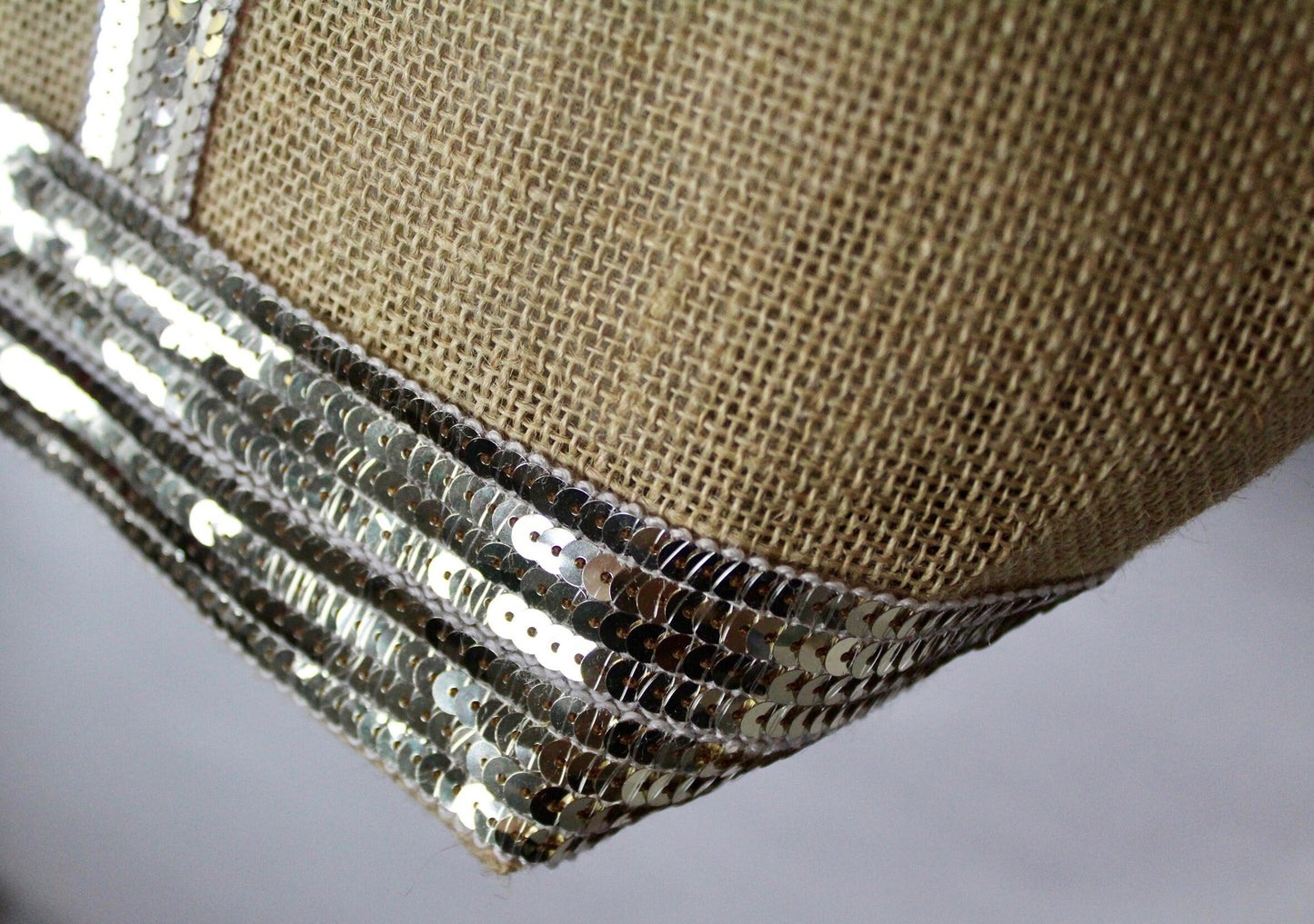 Sac toile de jute, cabas été plage, sac à main paillettes