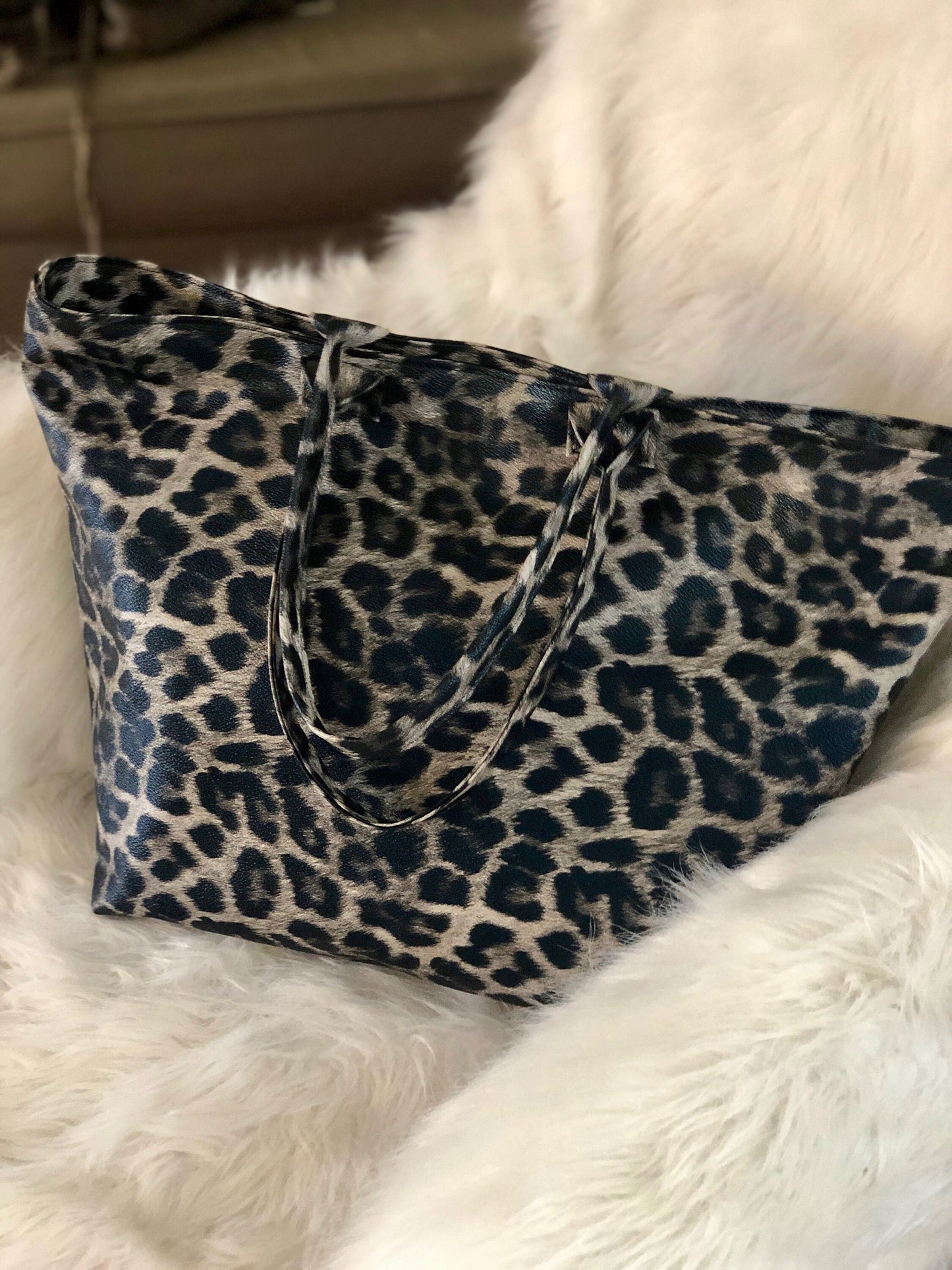 Sac fourre tout épaule léopard