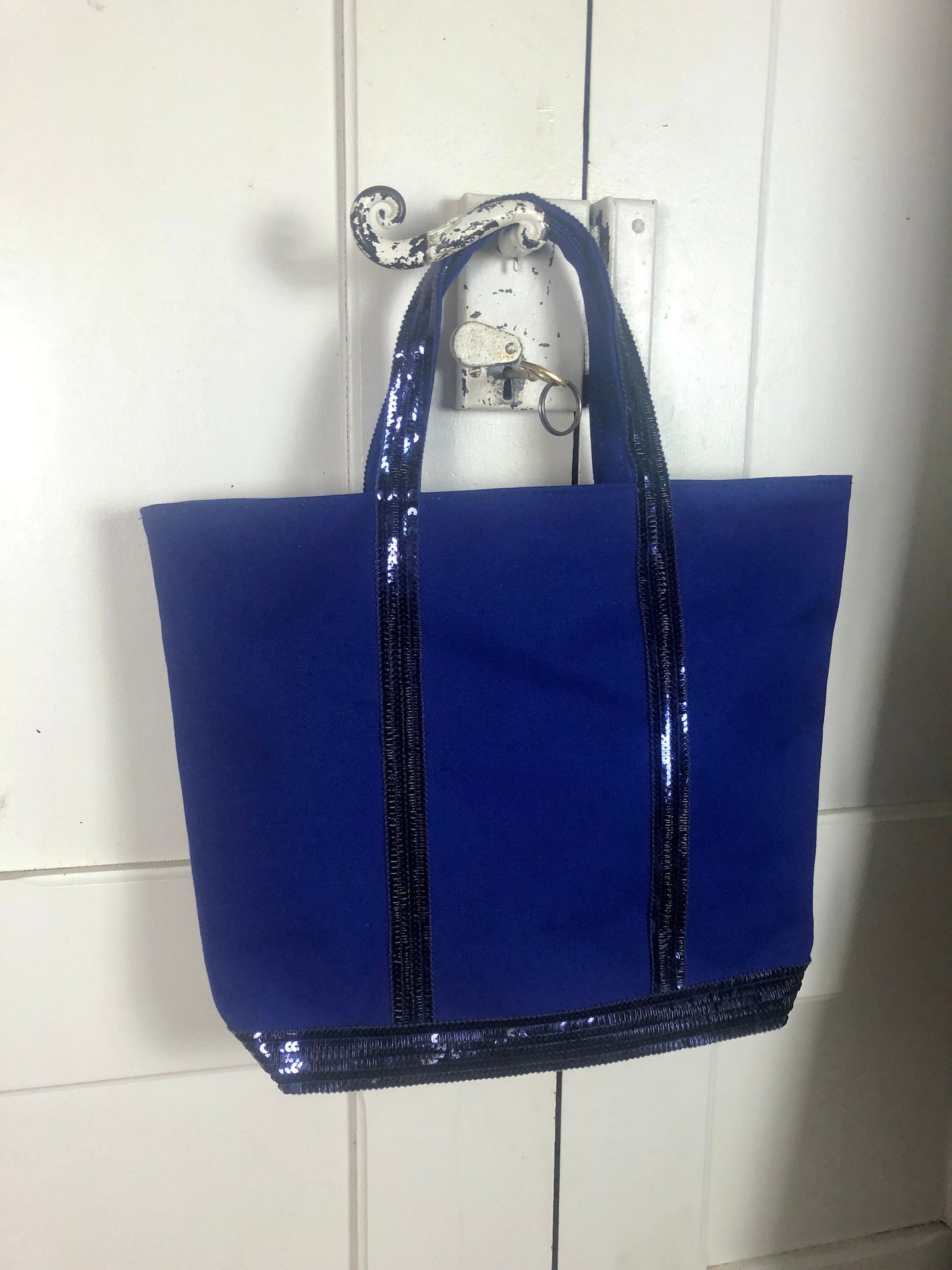 Sac cabas bleu marine sequins marine pour Wanda