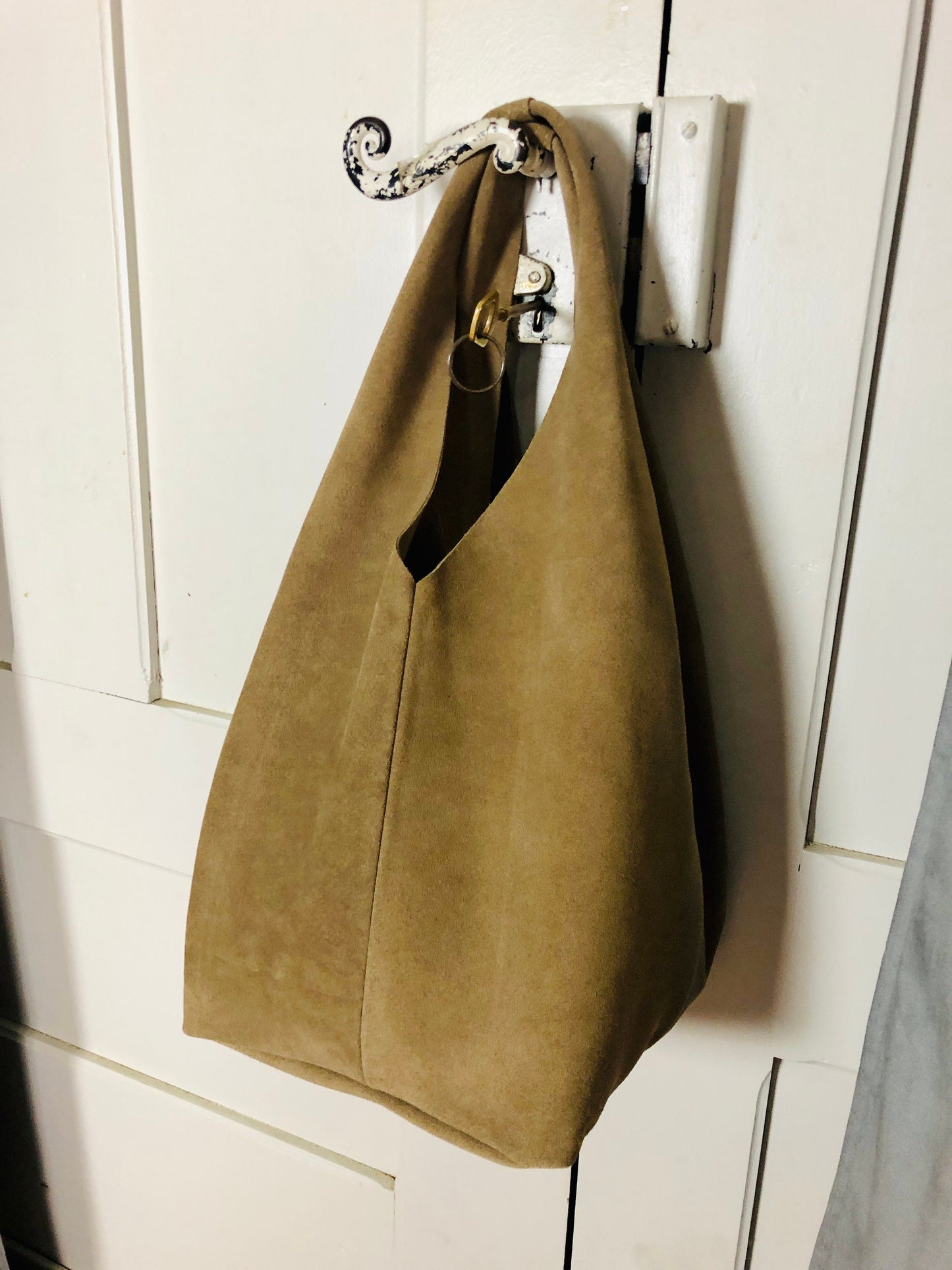 Gold leather boho slouch bag for Taiye