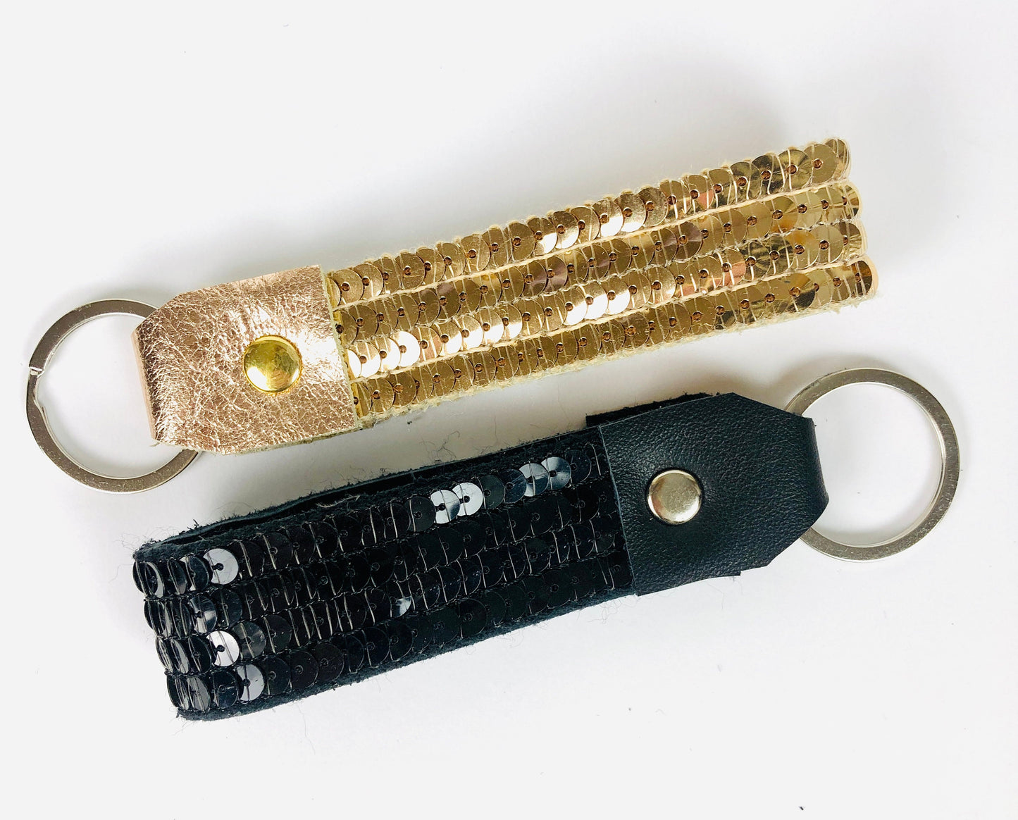 Porte clef cuir paillettes - pendentif sac cuir sequins - porte clé fantaisie