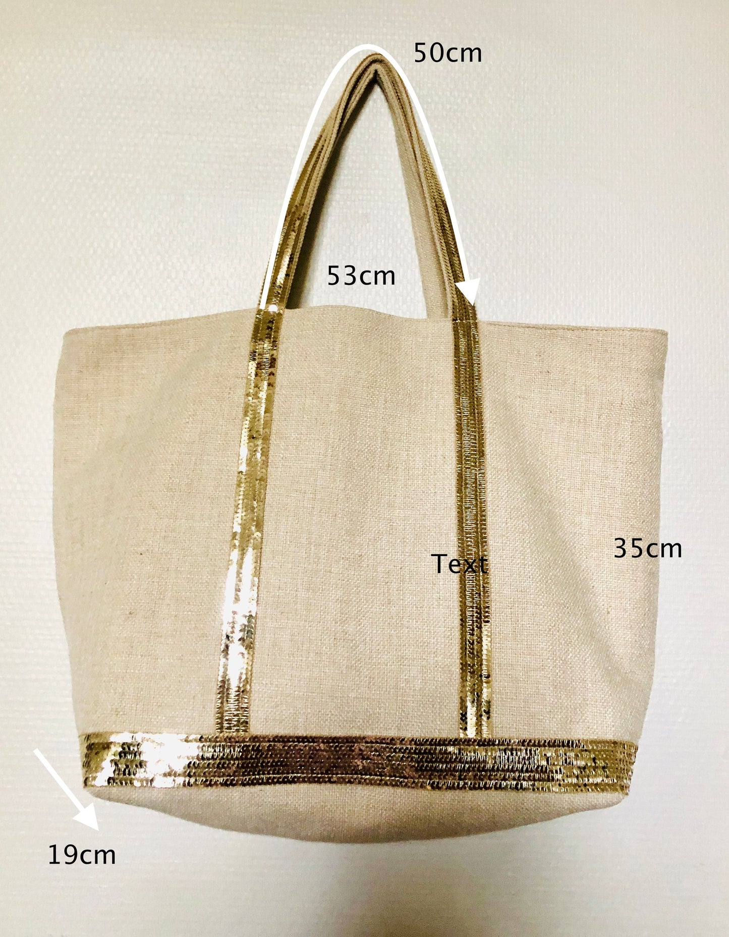 Tote bag toile de coton, sac porté épaule ecru, sac été 2022, sac toile été, fourre tout paillettes, sac plage écru