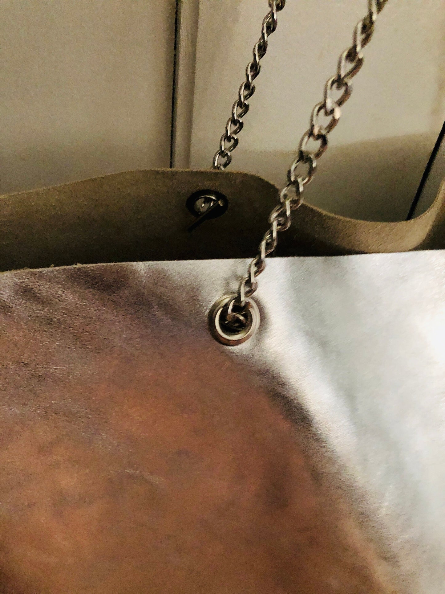 Sac tote épaule cuir argent, Sac a main femme cuir souple italien, sac shopping cuir, sac cabas femme cuir, fourre tout cuir argent