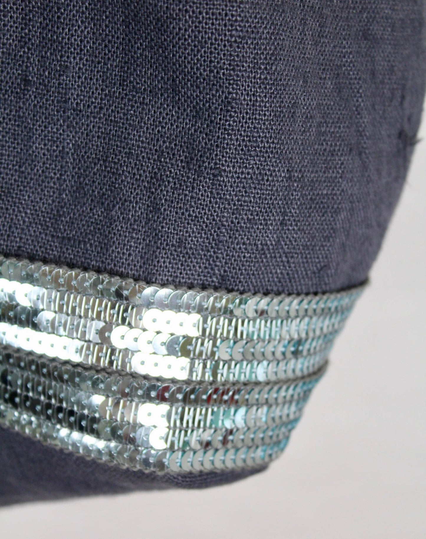 Sac lin lavé gris paillettes bleues