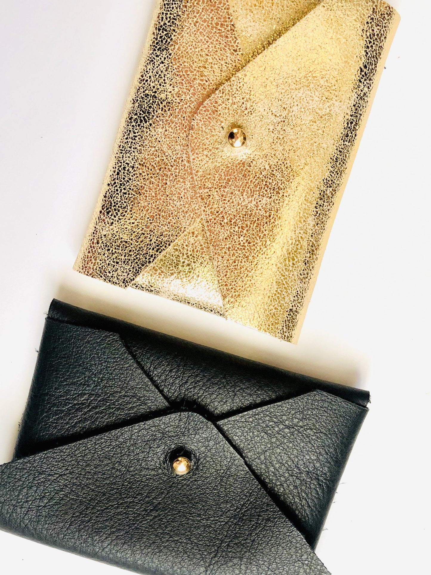 Porte monnaie cuir doré - porte monnaie personnalisé - porte carte cuir - porte pièce cuir - bourse cuir noir