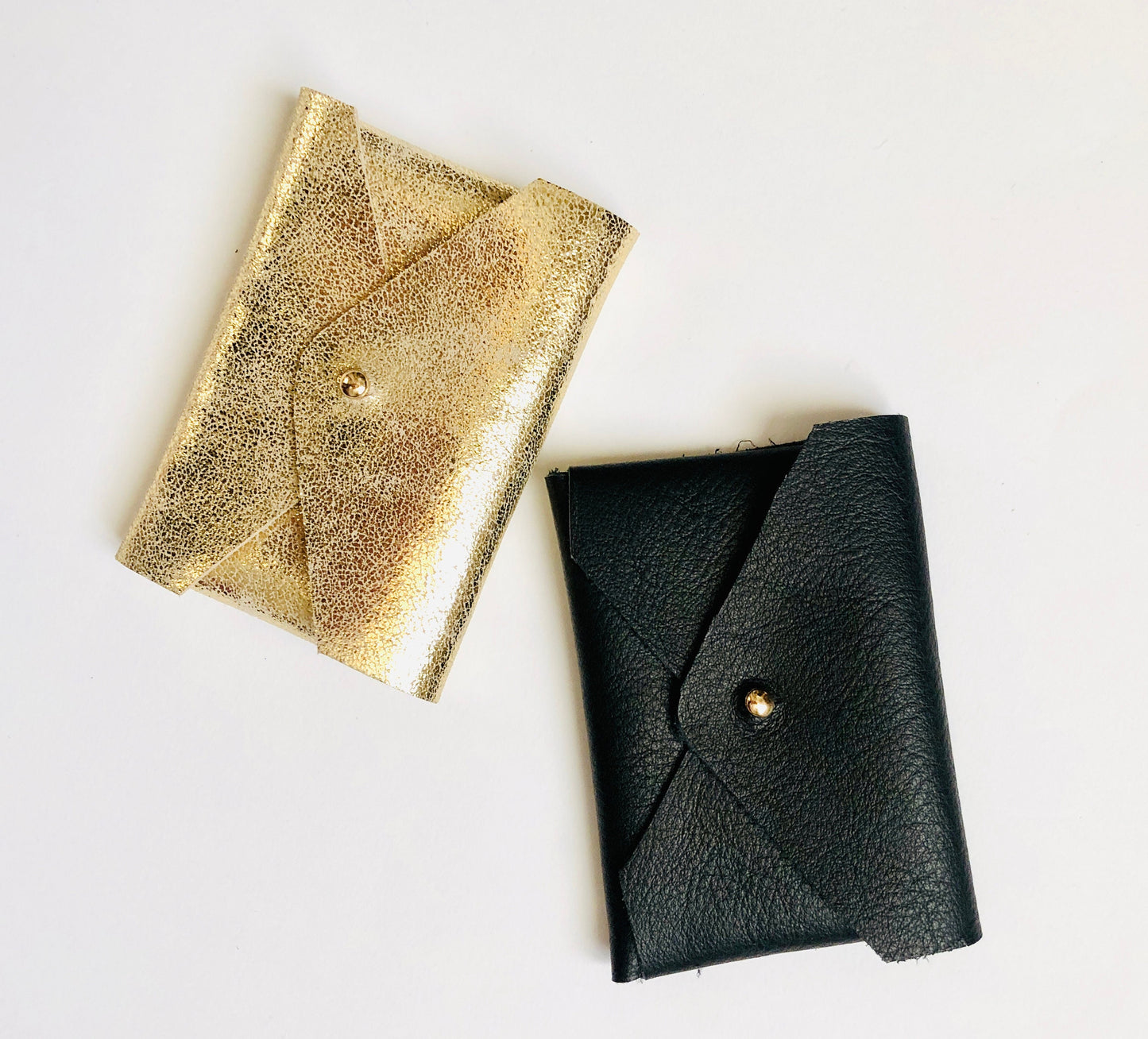 Porte monnaie cuir doré - porte monnaie personnalisé - porte carte cuir - porte pièce cuir - bourse cuir noir